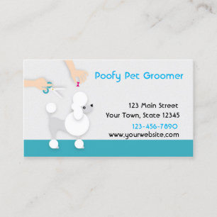 Pet Groomer with Poodle Business Card