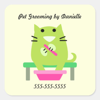 Pet Groomer's Promotional Square Sticker
