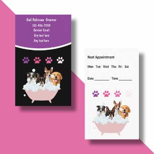 Pet Grooming Appointment Business Card Combination