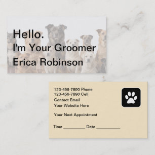 Pet Grooming Appointment Business Cards