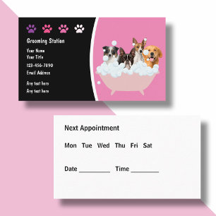 Pet Grooming Appointment Business Cards