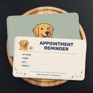 Pet Grooming Appointment Card