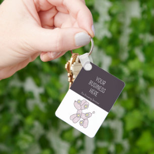 Pet grooming balloon dog merch company key ring