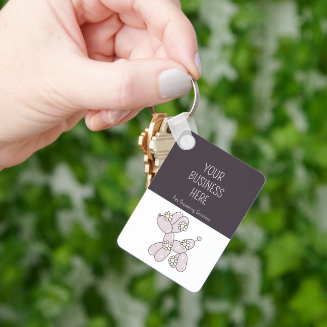 Pet grooming balloon dog merch company key ring (Hand)