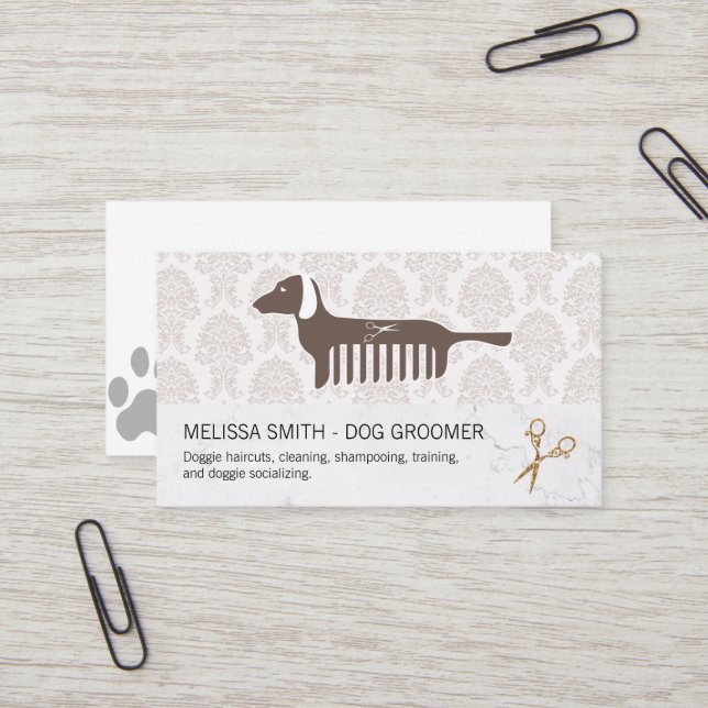 Pet Grooming Business Card (Front/Back In Situ)