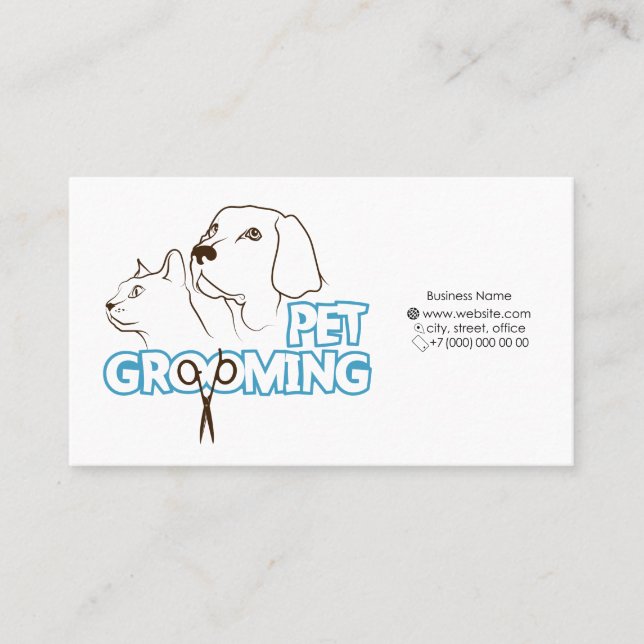 Pet grooming business card (Front)