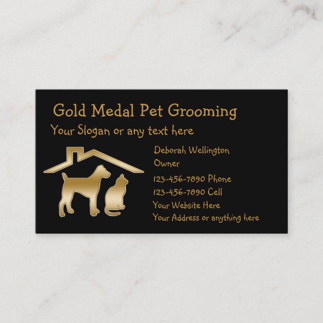 Pet Grooming Business Cards (Front)