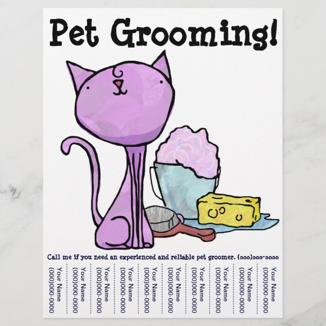 Pet Grooming! Cat Flyer (Front)