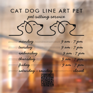 Pet Grooming Cats and dogs qr code Window Cling