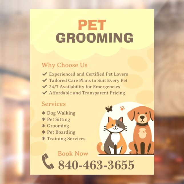 Pet Grooming Custom Window Cling (Sheet 2)