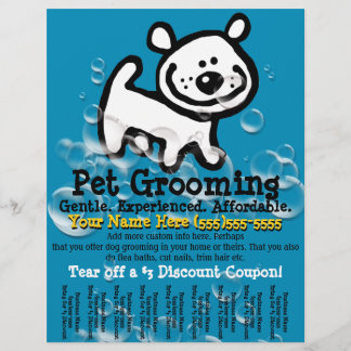Pet Grooming. Customisable Promotional Tear sheet
