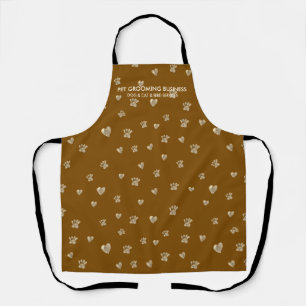 Pet Grooming Dog Cat Veterinary brown Paws Apron