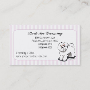 Pet Grooming Dog Groomer Spa Fancy Stripes Business Card