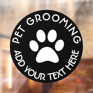 Pet Grooming , Dog Grooming Black Circle Window Cling