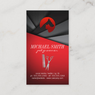 Pet Grooming Dog Icon   Futuristic Background Business Card