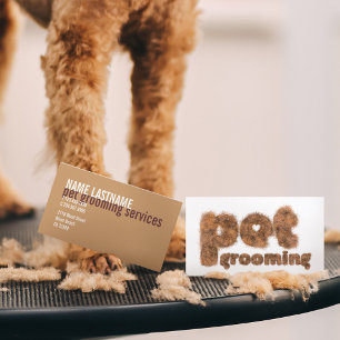 Pet Grooming Fun Fur Modern Custom Business Card