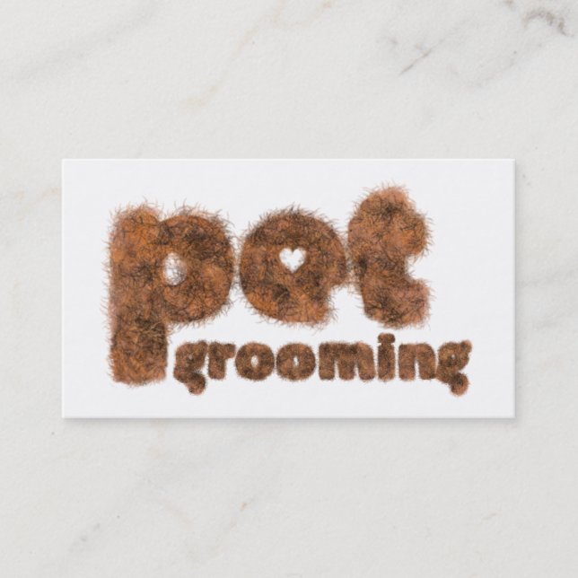 Pet Grooming Fur Modern Custom Business Card (Front)