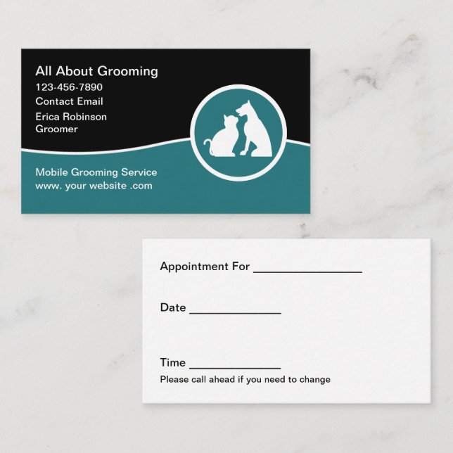 Pet Grooming Mobile Appointment Cards (Front/Back)