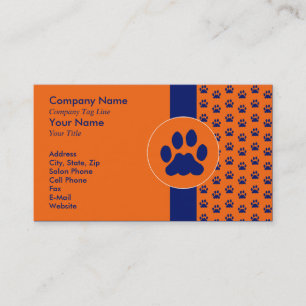 Pet Grooming PawPrint Business Card