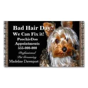 Pet Grooming Poochie Professional Magnetic Business Card