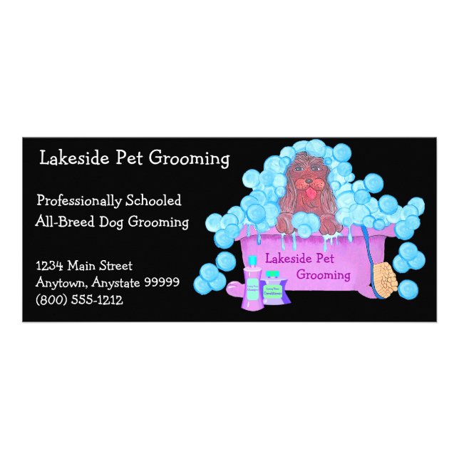 Pet Grooming Promotional Material Rack Card (Front)