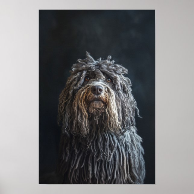 Pet Grooming Salon Bergamasco Sheepdog Portrait Poster (Front)