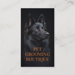 Pet Grooming Salon Boutique Belgian Sheep Portrait Business Card