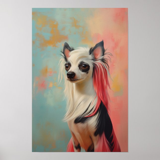 Pet Grooming Salon Boutique Chinese Crest Portrait Poster (Front)