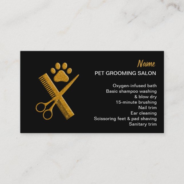 Pet grooming Salon Business Card (Front)