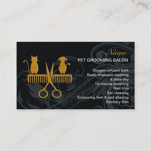 Pet grooming Salon Business Card (Front)