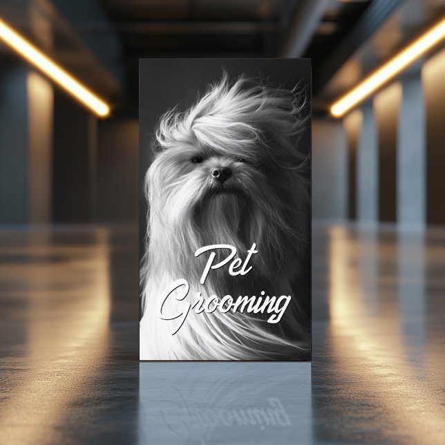 Pet Grooming Salon Care Boutique Yorkshir Portrait Business Card (Perfect for business)