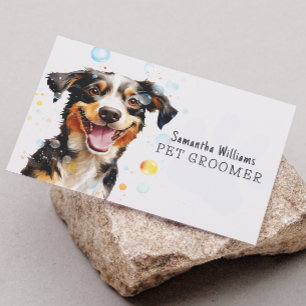 Pet Grooming Services QR Code Business Card