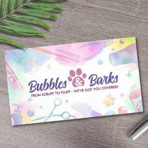 Pet Grooming Services - Watercolor art  Business Card