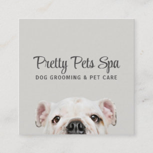 Pet Grooming Sitter Dog Spa Square Business Card