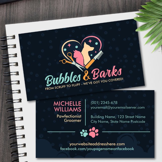 Pet Grooming Studio - Groomer Services Business Card (Creator Uploaded)