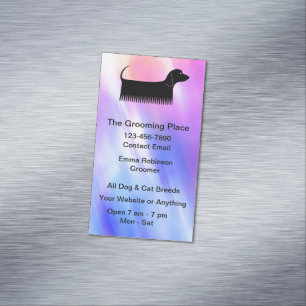 Pet Grooming Trendy Magnetic Business Cards