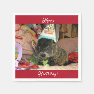 Pet Groundhog Moses Birthday Napkins