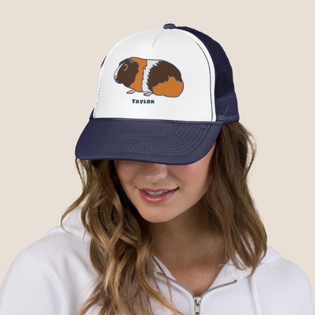 Pet Guinea Pig Illustration Personalized Trucker Hat (In Situ)