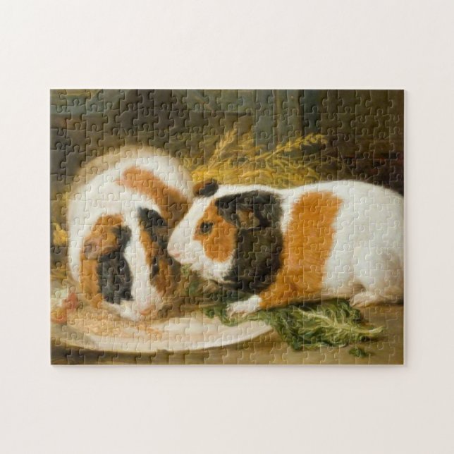 Pet Guinea Pigs Feeding (by James Ward) Jigsaw Puzzle (Horizontal)
