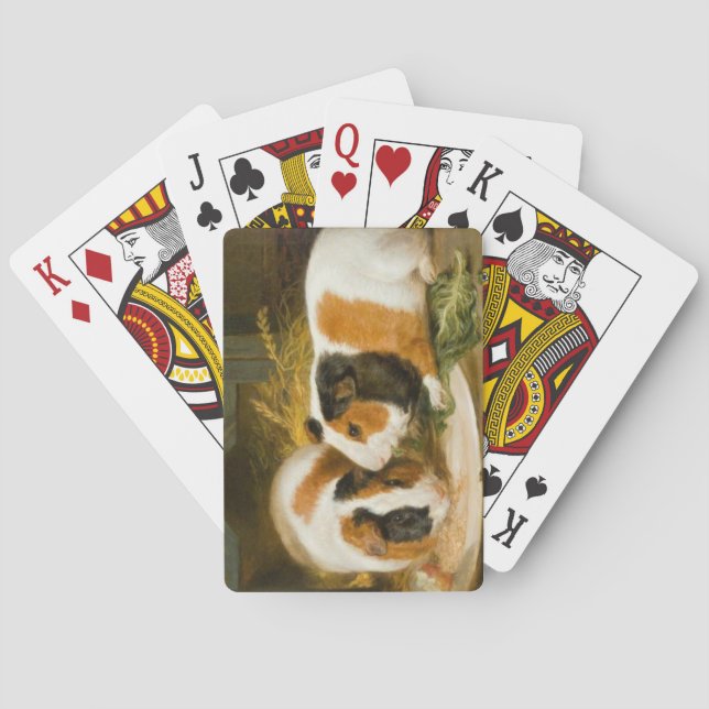 Pet Guinea Pigs Feeding (by James Ward) Playing Cards (Back)
