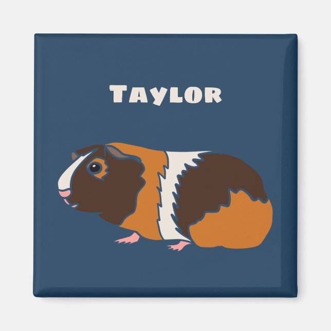 Pet Guinea Pigs Illustration Personalised Magnet (Front)