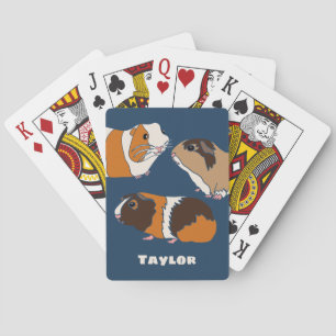 Pet Guinea Pigs Illustrations Personalised Playing Cards