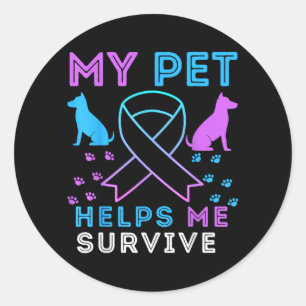 Pet Helps Survive Prevention Emotional Support Classic Round Sticker