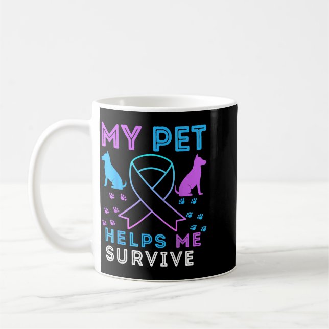 Pet Helps Survive Prevention Emotional Support Coffee Mug (Left)