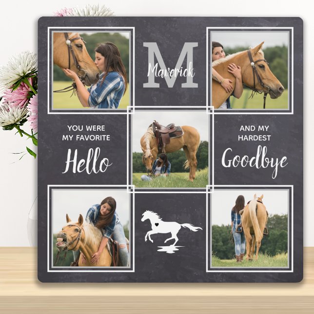 Pet Horse Memorial Personalised Photo Collage Plaque (Creator Uploaded)