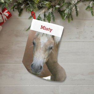 Pet Horse Pony Lover Photo & Name Personalised Small Christmas Stocking