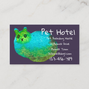 Pet Hotel boarding cat art professional Business Card