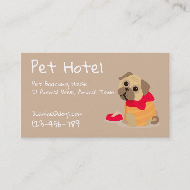 Pet Hotel boarding kennel professional Business Card (Front)