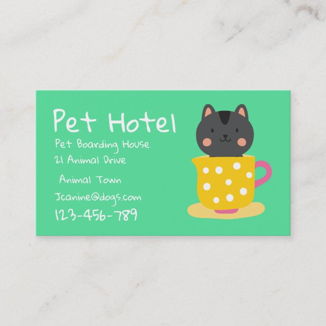 Pet Hotel boarding kennel professional Business Card (Front)