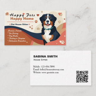 Pet House Sitter Bernese Mountain Dog Business Card